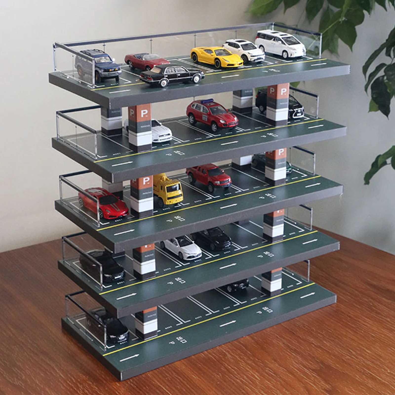 DIECAST Model Cars 1/64 Scale 4 Tiers Diecast Model SAMAL CASE Sceneria Sceneria Diorama Parking dla