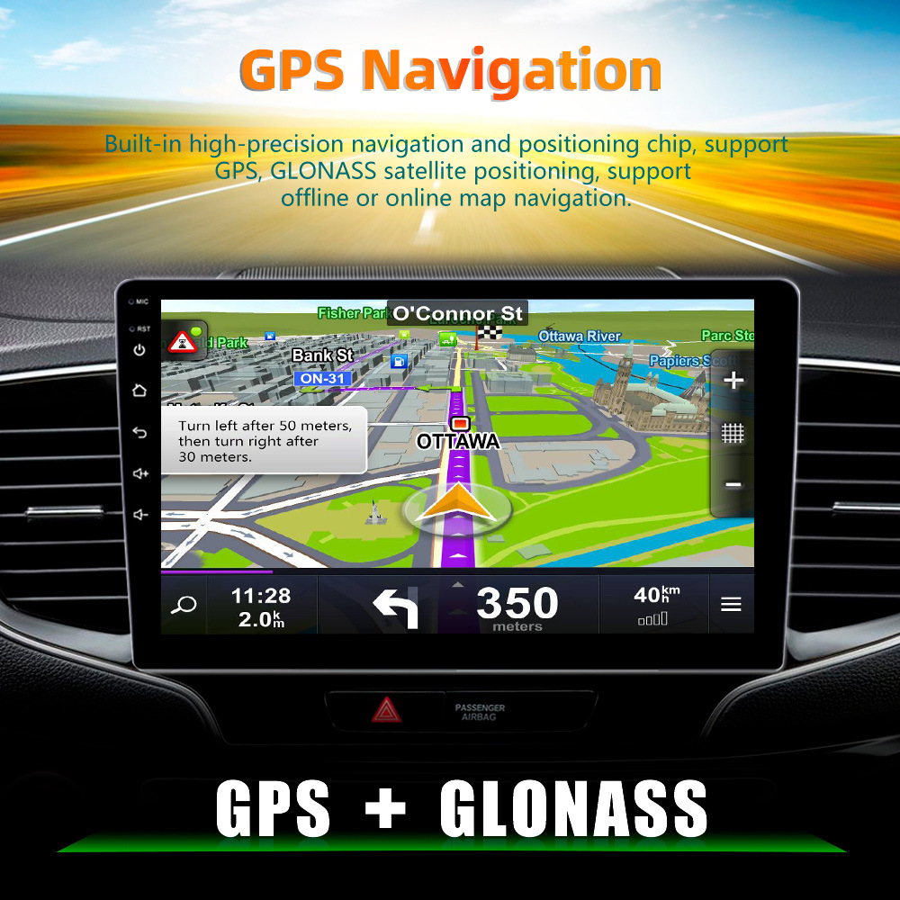 10.1 بوصة شاشة شاشة التنقل الكامل ملائمة 2.5D شاشة GPS التنقل wifi Bluetooth Android Player