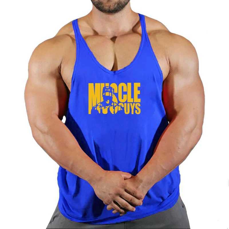 Herrtankstoppar muskel killar bomull gym tank tops män ärmlösa tank tops för pojkar bodybuilding kläder undertröja fitness stringer vestl2402