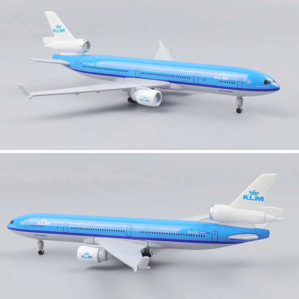 Flygplan Modle Metal Airplane Model 20cm 1 400 Holland McDonnell Douglas Metal Replica Alloy Material med landningsutrustning Collectible Toy Gift