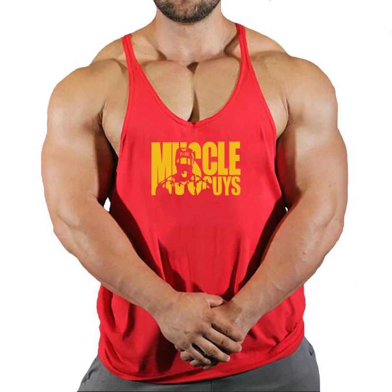 Herrtankstoppar muskel killar bomull gym tank tops män ärmlösa tank tops för pojkar bodybuilding kläder undertröja fitness stringer vestl2402