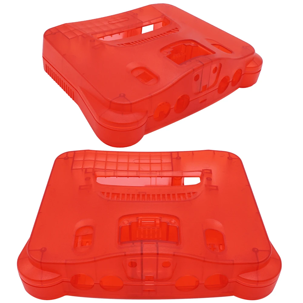 케이스 교체 플라스틱 쉘 N64 반투명 케이스 호환 모든 버전 Nintendo N64 레트로 비디오 게임 콘솔 투명 상자