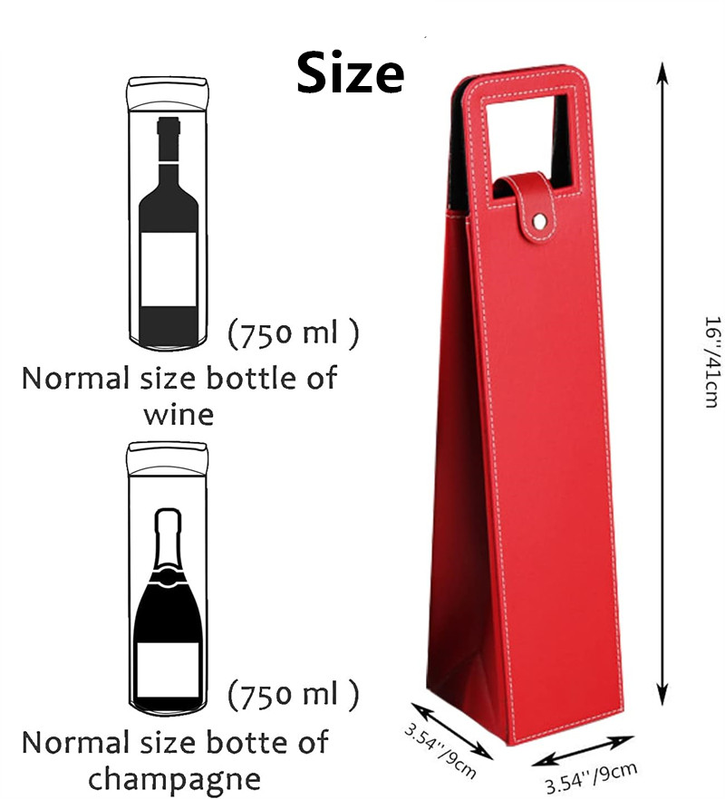 ワインシャンパンギフトバッグ、再利用可能なレザーワイントートキャリアバッグボックスホルダー、レザーワインボトルパッケージバッグ