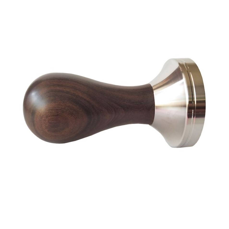 304 Edelstahl Basis Chacate Preto Holzgriff Tamper Kaffeepulver Hammer 51mm Maßgeschneidertes Kaffeezubehör C1030256N