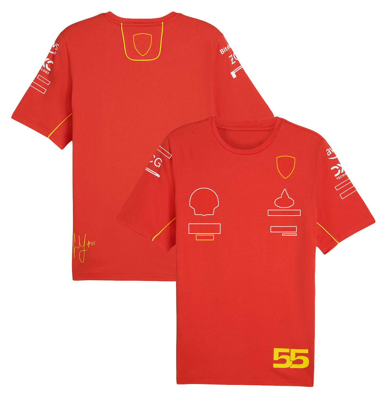 T-shirts masculins 2024 F1 T-shirt T-shirt Formule 1 Mens Polo T-shirt Nouvelle saison Red Team Uniform Vêtements Racing Suit Motorsport T-shirt Jersey M3R8