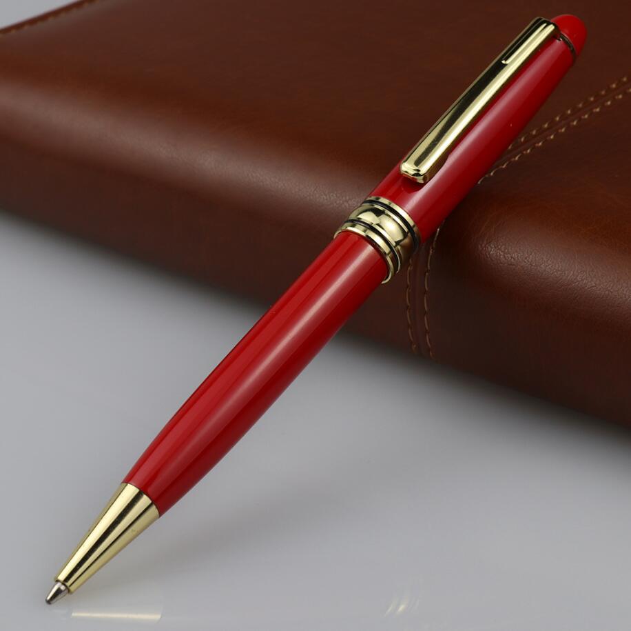 Stylo à bille fin en métal avec tête de balle rotative 1.0mm et pince à stylo en métal or argent cadeau de bureau scolaire