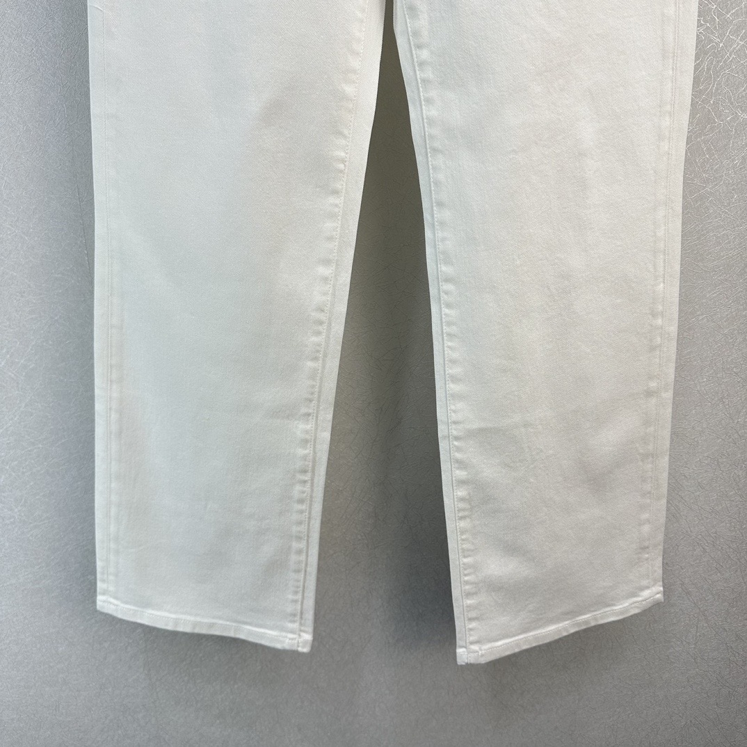 Designer Jeans 2024 Nuova Primavera Estate Moda con pannelli Pantaloni dritti Marca Stesso stile Pantaloni Abbigliamento donna di lusso 0225-13