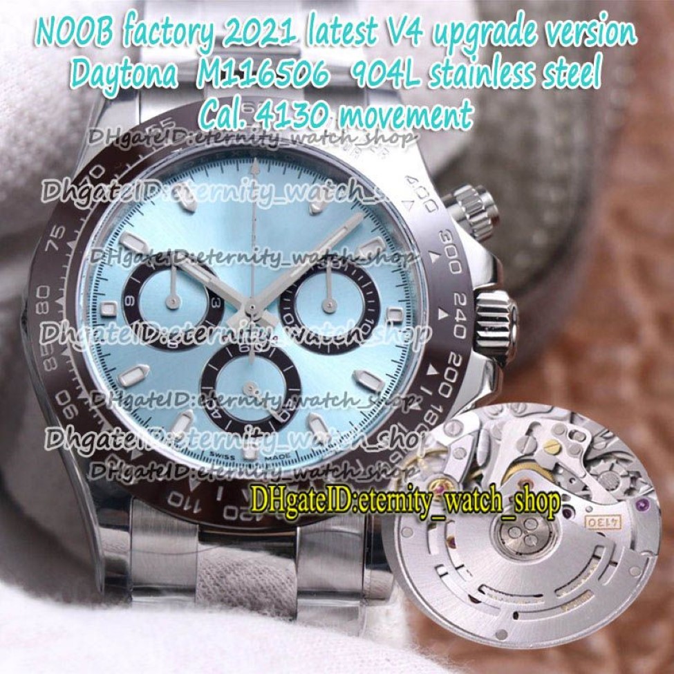 2021 NF V4 version 904L Steel Case Bracelet CAL 4130 SA4130 Chronograph Automatic Chestnut Brown Ceramic Bezel Mens Watch 116506 e271c