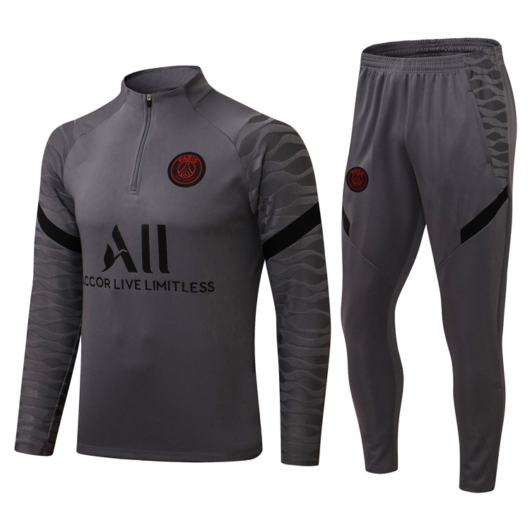 Uniforme de football d'entraînement à manches longues et demi-fermeture éclair Paris 2024