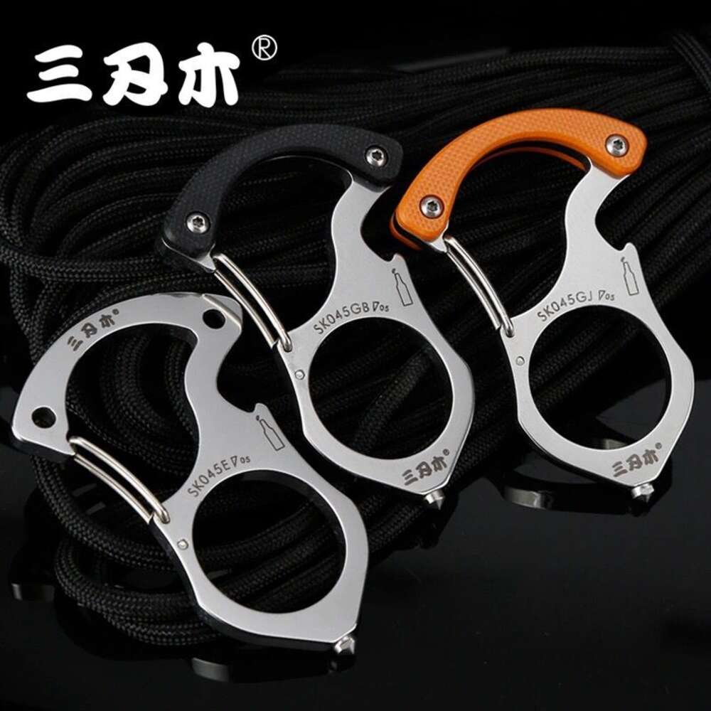 Rostfritt Sanjiangmu SK045 Stål Multifunktionell nyckelring Självförsvar Tool Finger Tiger Outdoor Car Buckle 181177