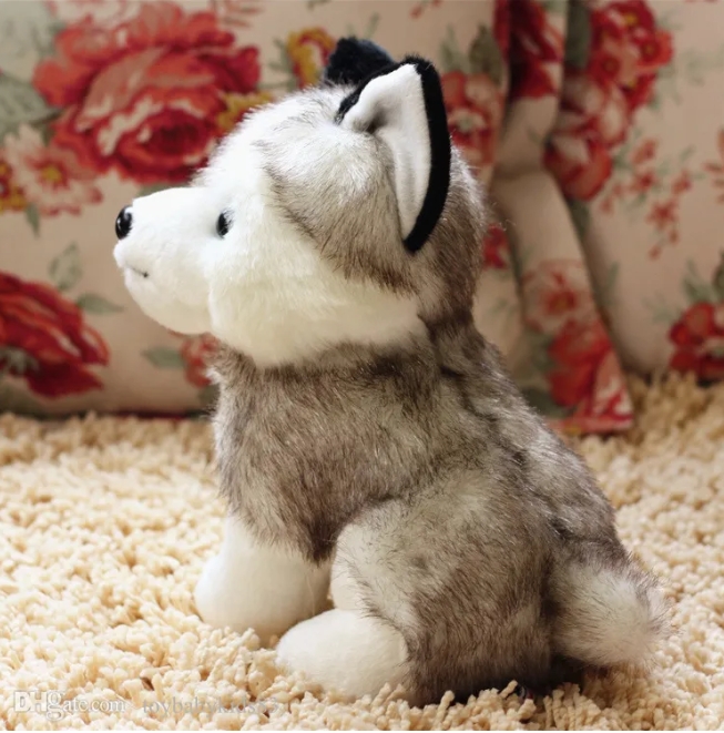 Toptan Peluş Simülasyon Husky Doll Doldurulmuş Hayvanlar Peluş Oyuncak Küçük Köpek Er Ha Bebek Moda Köpek Noel Hediye Huggy Wuggy Özel Oyuncak Peluş Hayvanlar Oyuncak Çocuk İçin