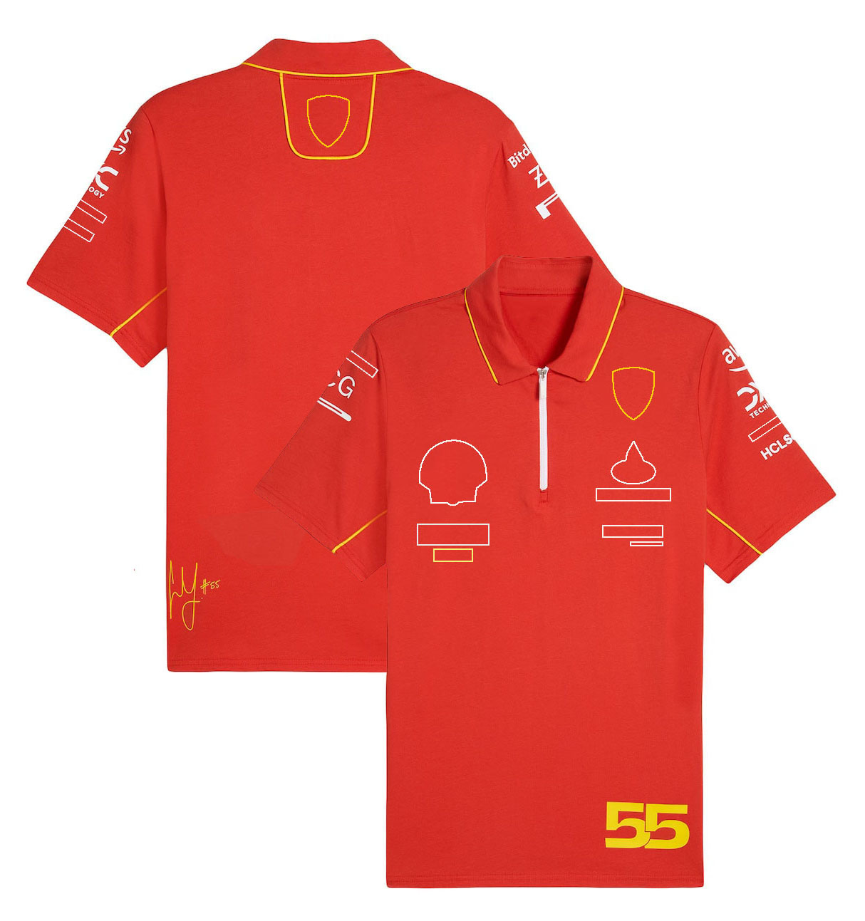 T-shirts masculins 2024 F1 T-shirt T-shirt Formule 1 Mens Polo T-shirt Nouvelle saison Red Team Uniform Vêtements Racing Suit Motorsport T-shirt Jersey M3R8