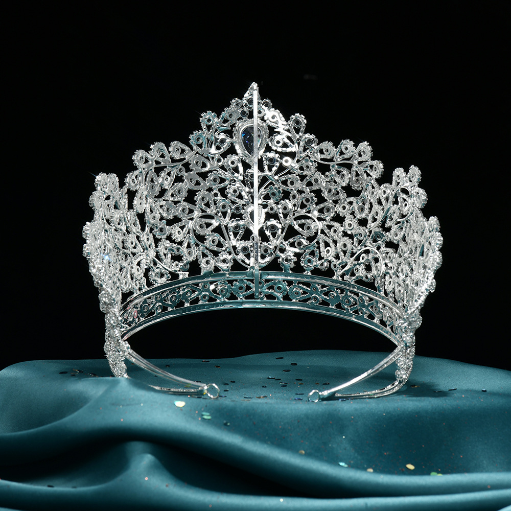 الفاخرة الكريستال ملكة كبيرة تاج تيرا راينستون الزفاف Tiaras للنساء مسابقة PROM CROWTS HIRGESISIONS BRIDAL Association المجوهرات CL3323