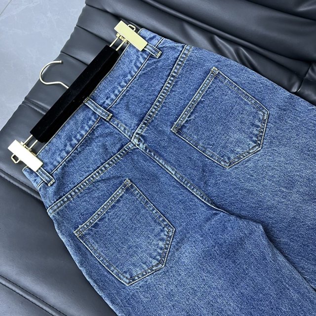 Designer Jeans 2024 New Spring Summer Fashion Flare Panelled Brand Same Style Pants Luxury Women's Clothing 0225-7