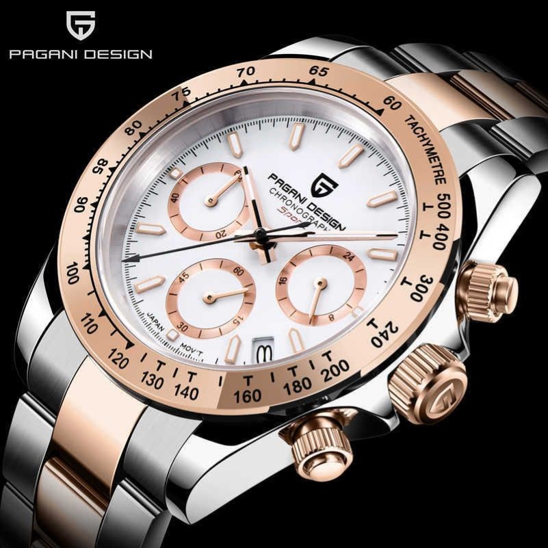 Pagani design relógios masculinos de luxo quartzo pulso aço inoxidável cronógrafo relogio masculino 210728279d