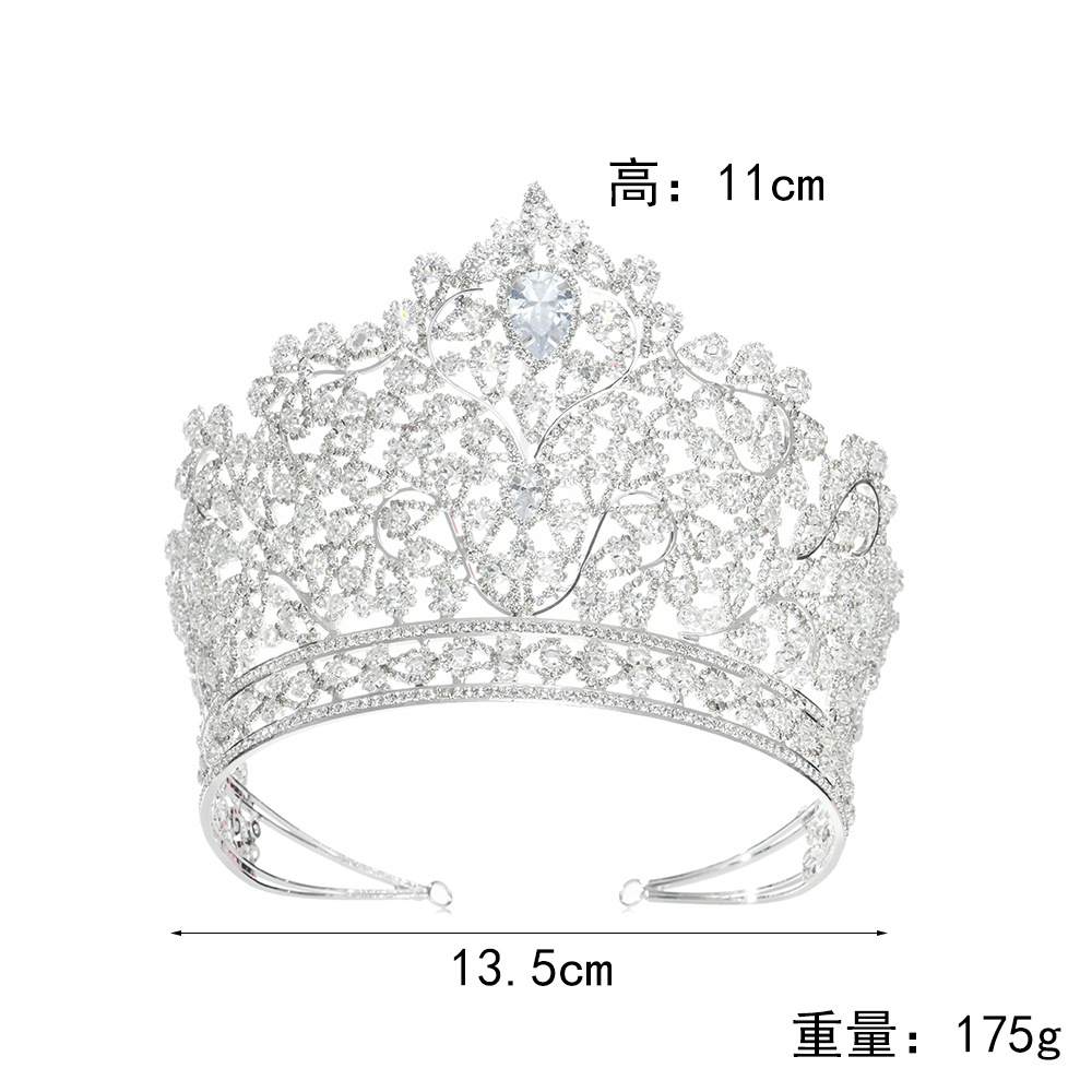 الفاخرة الكريستال ملكة كبيرة تاج تيرا راينستون الزفاف Tiaras للنساء مسابقة PROM CROWTS HIRGESISIONS BRIDAL Association المجوهرات CL3323