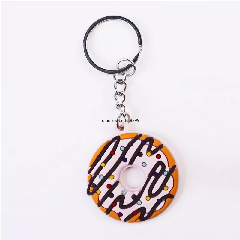 PVC Donut Keychains Accessories Cute Prendant Key Chains Rings Jewelry Fashion Design keyrings trinkets bag bag charms silver metal car hopts 