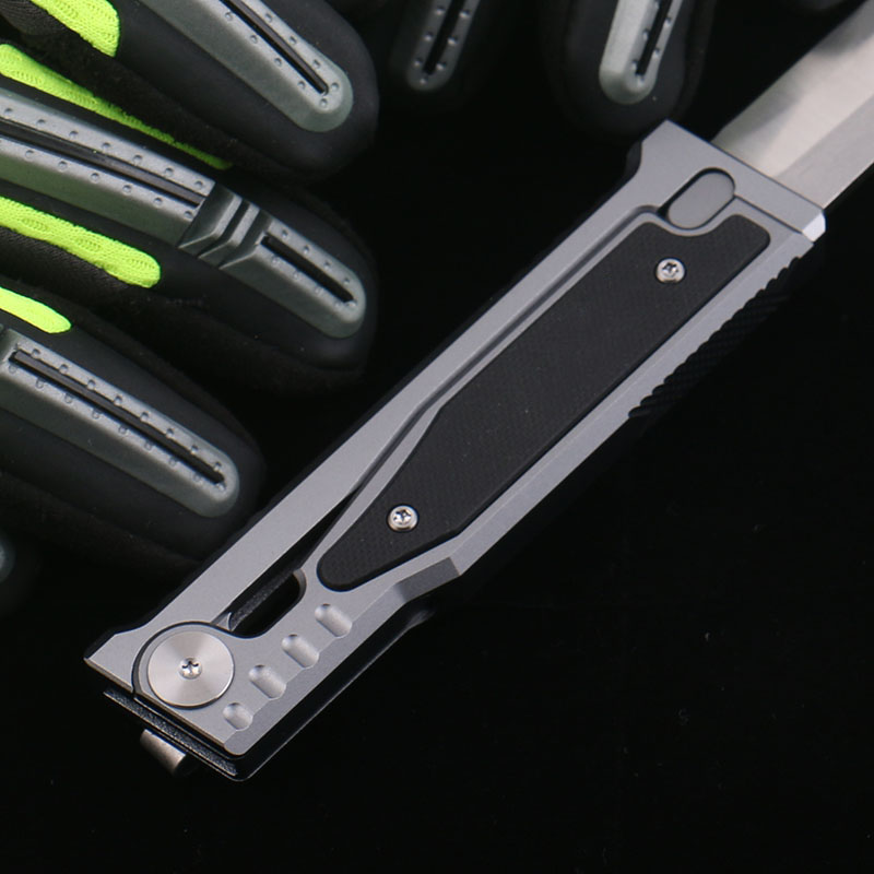 MT Production Folding Knife Aluminum alloy Handle D2 Blade Gravity system Pocket Outdoor Kitchen EDC Camping Hunting Knives Tool