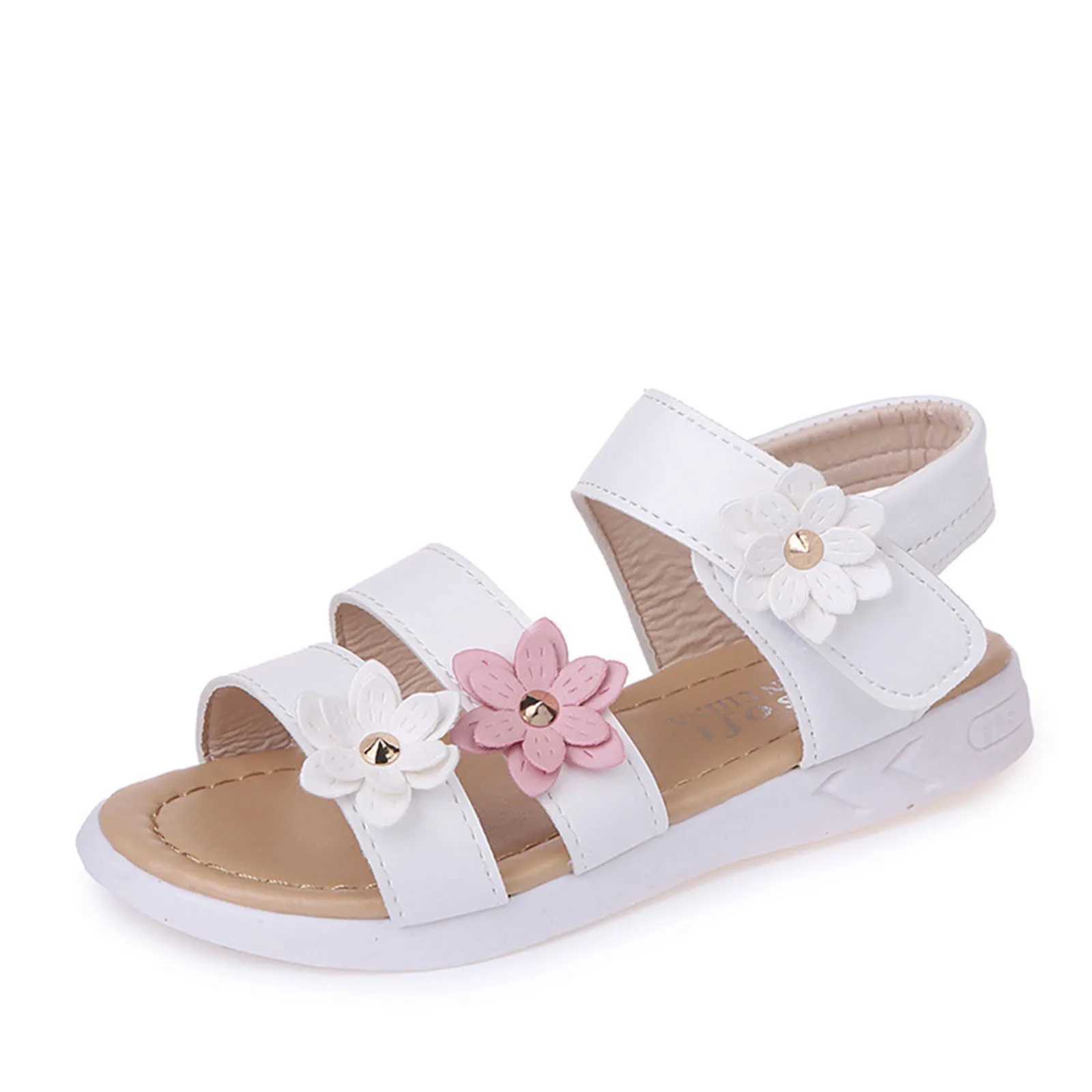 Slipperrosa süße Mädchen Sandalen Kleinkind Kinder Baby Mädchen Blume Gummi Sandalen Nicht rutschige Schuhe Kreuz Sandalen Sommer Baby Prinzessin Schuhe 248