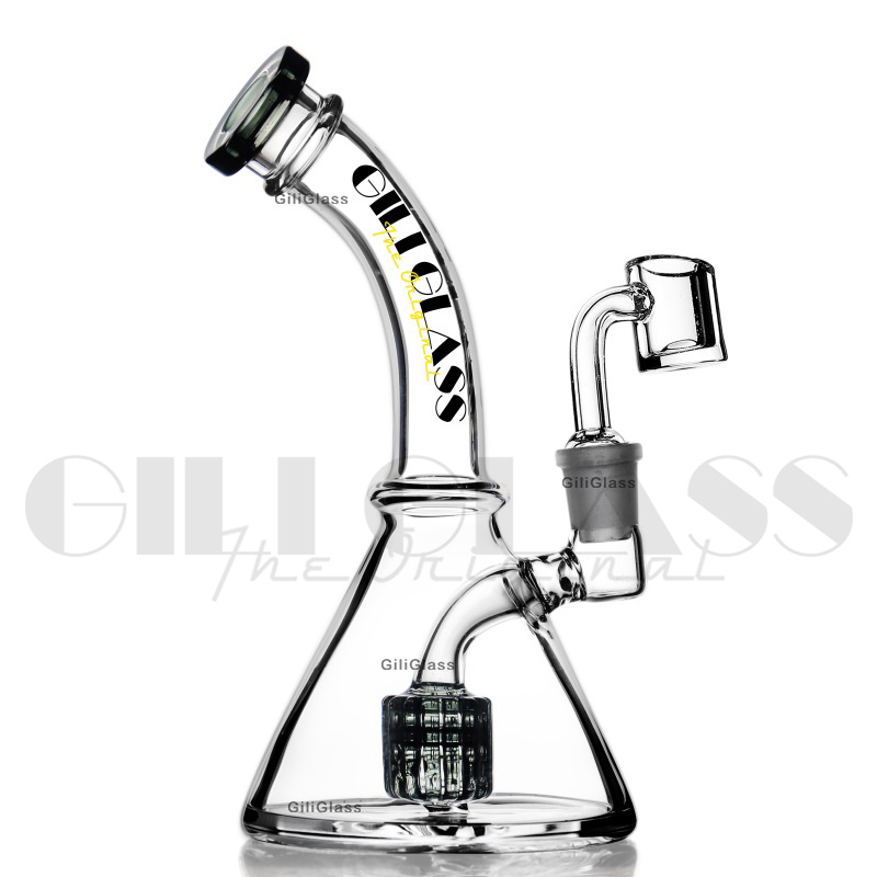 Glasbecher Dab Rig Bong Heady Bongs Mini Wasserpfeife Dicke Bohrinseln Wachs Rauchen Wasserpfeife Schüssel Bubbler Waben lila Rohre Quarz Banger