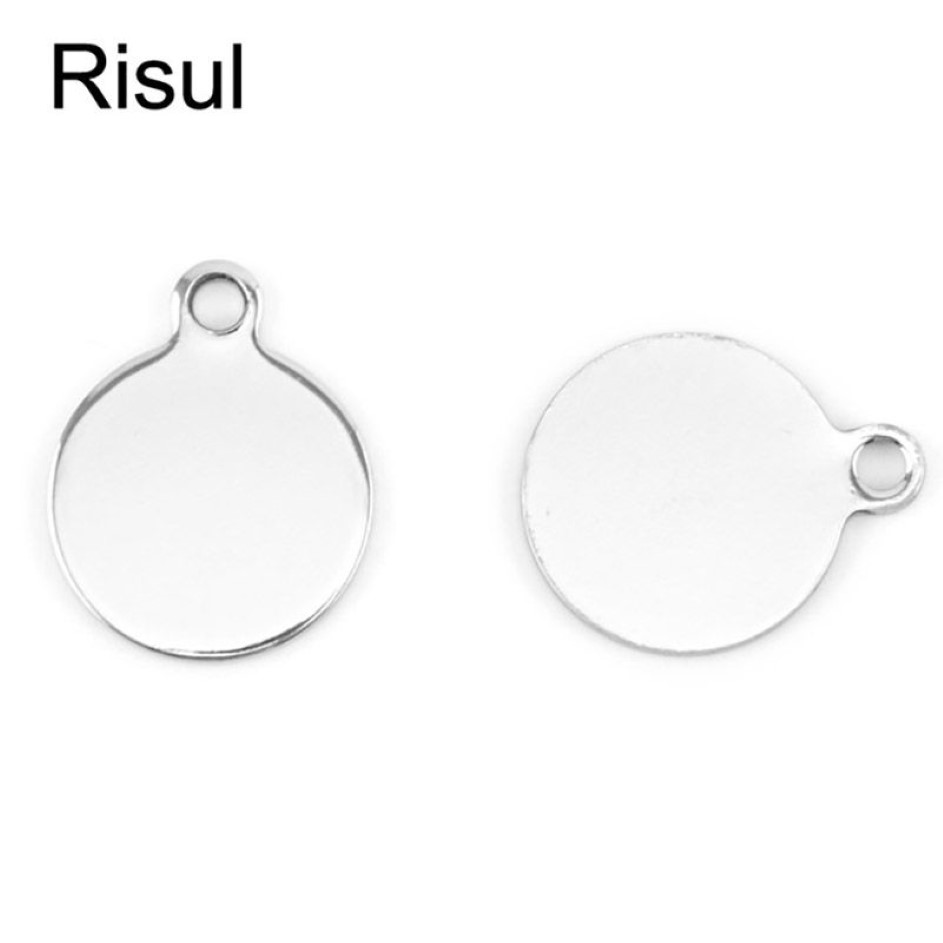 16mm Stainless Steel Stamping Circle Tag Charm For Jewelry Metal Stamping Blanks Round Dog Tags Personalised Whole 1309q