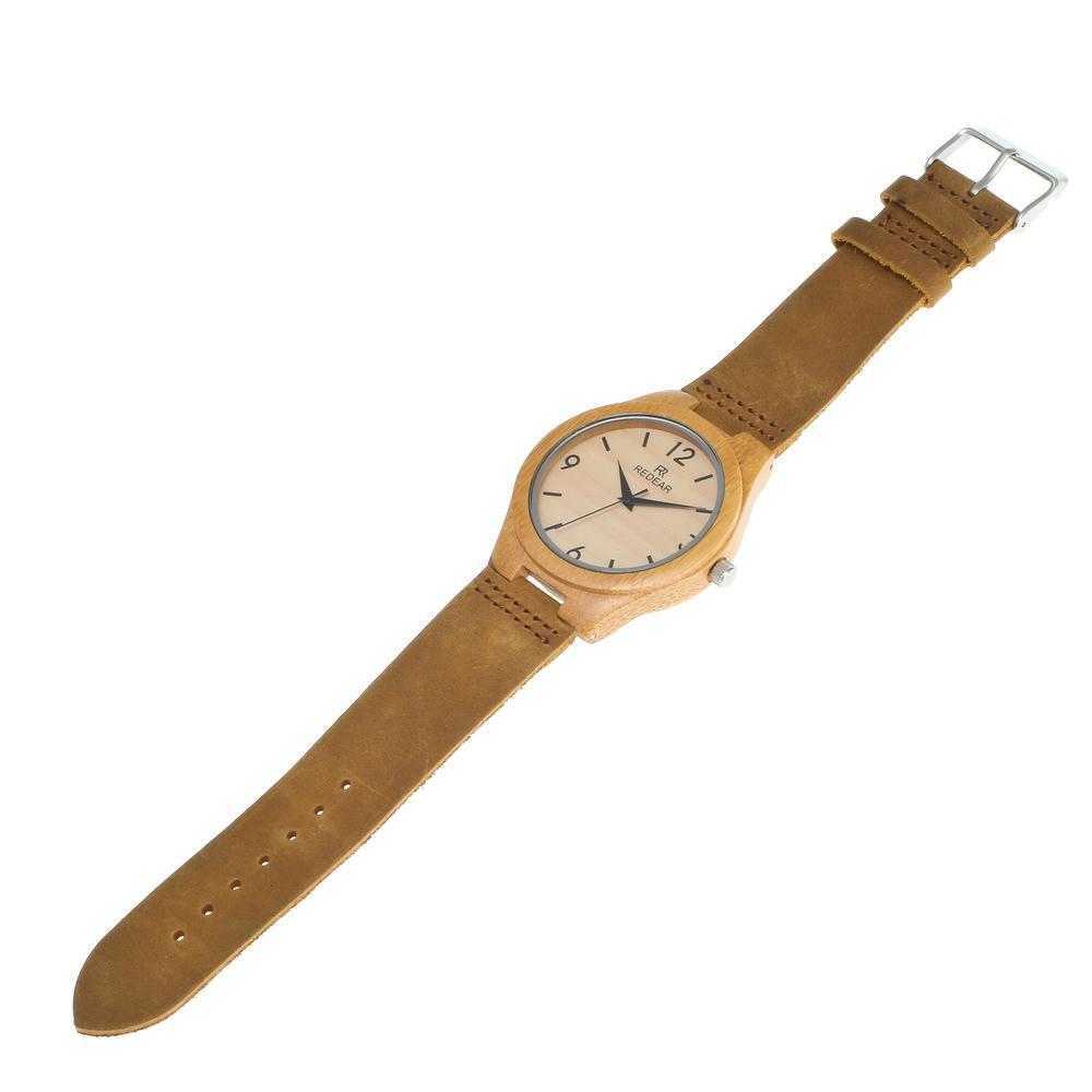 Relógio de bambu moda casal relógio de quartzo cinto de madeira