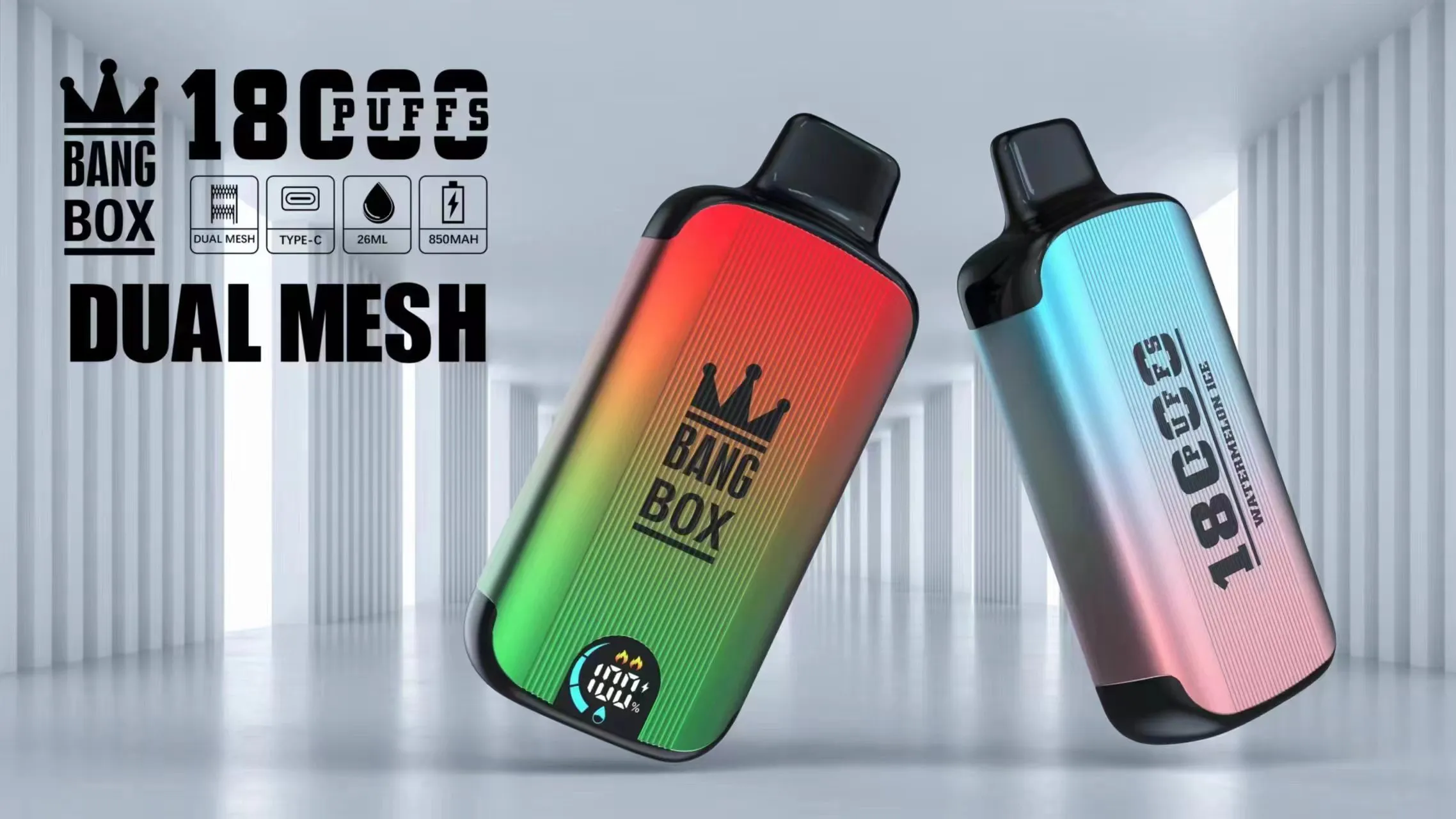 Originale Bang Box 18000 Soffi monouso 18k Vapes Pen 26ml E Sigaretta 0% 2% 3% 5% DUAL MESH Vaporizzatore Ricarica Mesh Coil Vape Pen Soffio 12k 9k 7k 15k