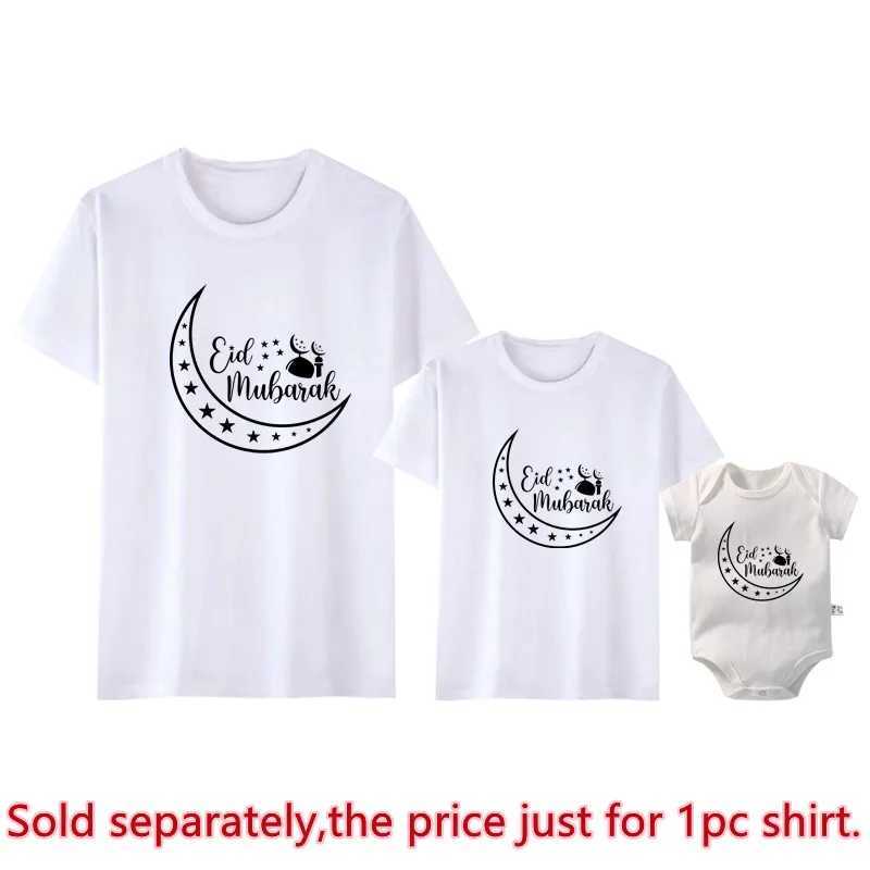 Aile Eşleşen Kıyafetler Eid Mübarek Aile Eşleştirme Gömlek Pamuk Baba Mom Çocuk Tshirts Bebek Kız Kızlar Süren Komik Aile Bakış Ramazan Mubarak Kıyafetleri