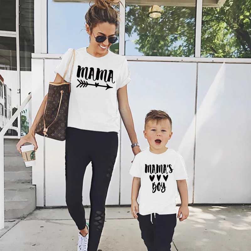 Одинаковые комплекты для всей семьи. Модная короткая футболка для всей семьи. Одежда для мамы и сына с надписью «мама и сын». Футболка для малышей. Одежда для маленьких детей. Топы.