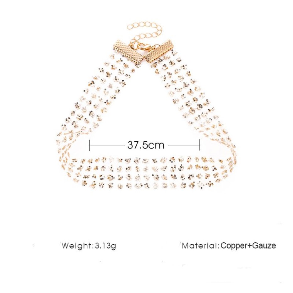 Girocolli Moda Sexy Largo Collare In Metallo Collane Girocollo Le Donne Paillettes Lucidi Garza Maglia Chocker Collana Temperamento Gioielli A00217U