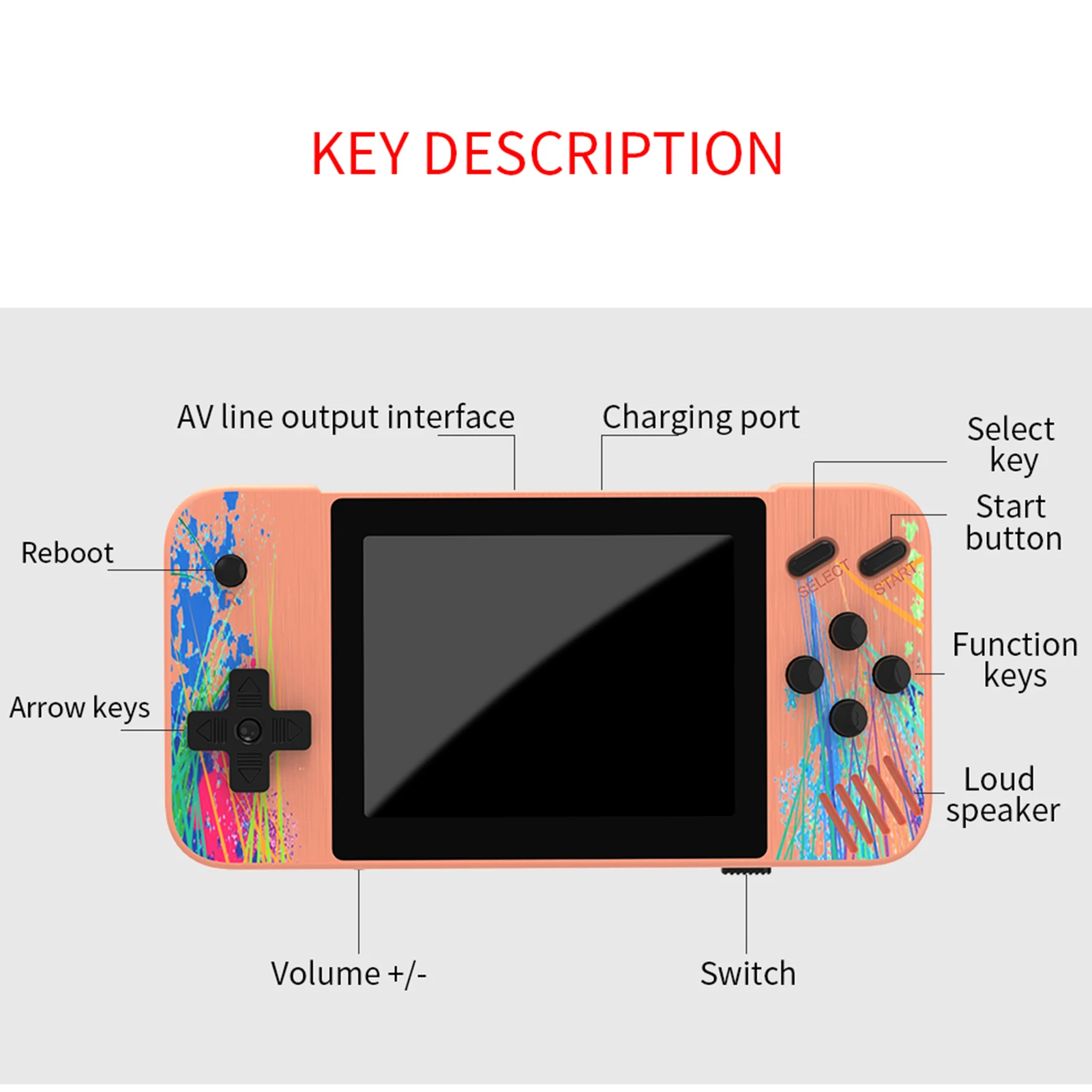 Spelers Handheld Game Player Draagbare 3,5 inch HD-scherm Retro Video Gaming Console Ondersteuning TV-verbinding Ingebouwde 800 Games Console