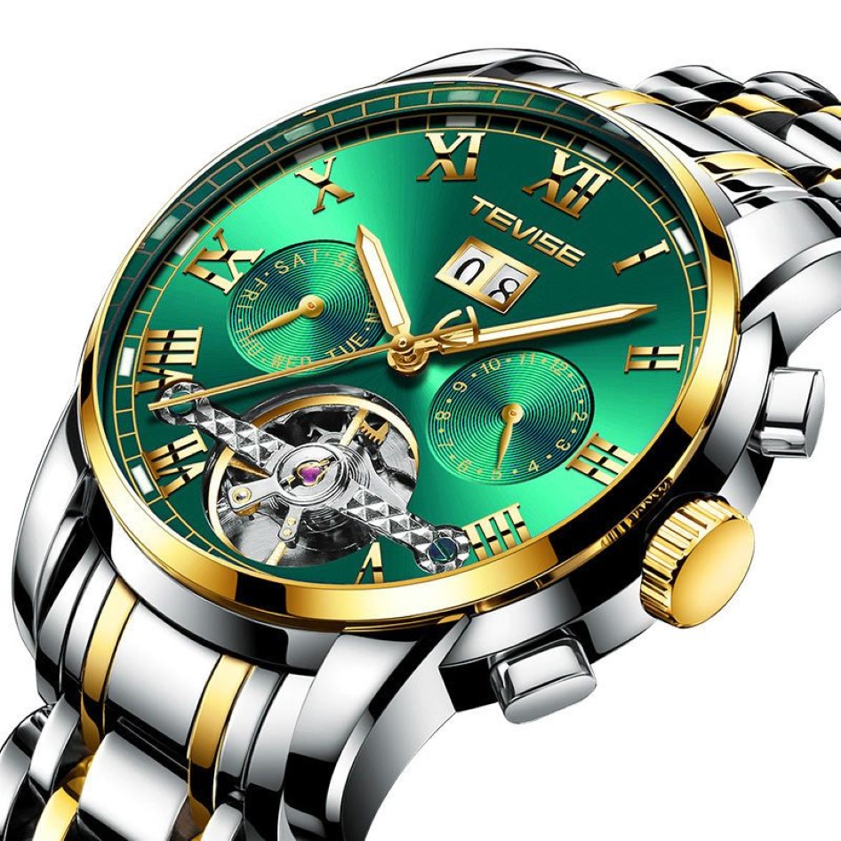designerskie zegarki męskie Automatyczne zegarek Diamond 41 mm drobny stalowy kalendarz wodoodporny Waterproof Man Gold Ruch Watches270m