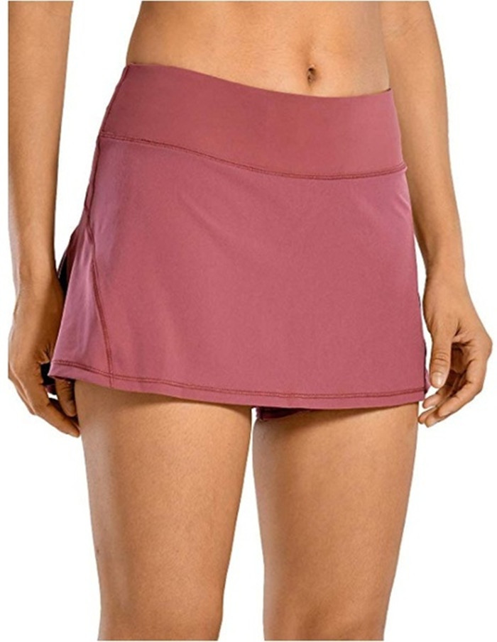 LL Womens Tennis Skirts Pleated Yoga Skirt Gym Clothes Women Running Fitness Golf Pants Shorts Sports Back Waist Pocket Zipper