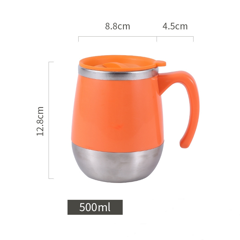 500ml Thermal Mugs with Lid Stainless Steel Double Wall Beer Coffee Cups Travel Camping Portable Tea Water Cup Kitchen Drinkware Q957