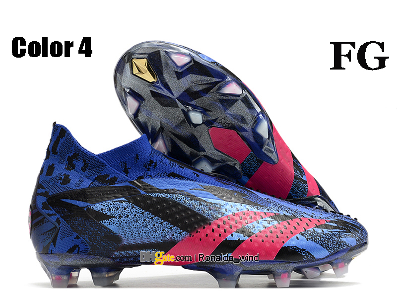 هدية حقيبة رجال عالية الكاحل أحذية كرة القدم دقة FG Firm Ground Laceless Cleats Pogba Accuracies.