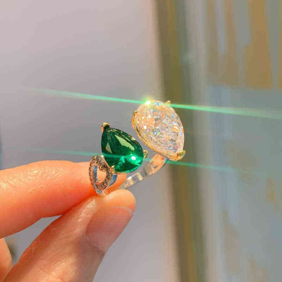 OEVAS 100% 925 Sterling Zilver 8.12mm Synthetische Emerald Aanpasbare Radiant Cut Ringen Voor Vrouwen Sprankelende Bruiloft Fijne Sieraden 21121296p