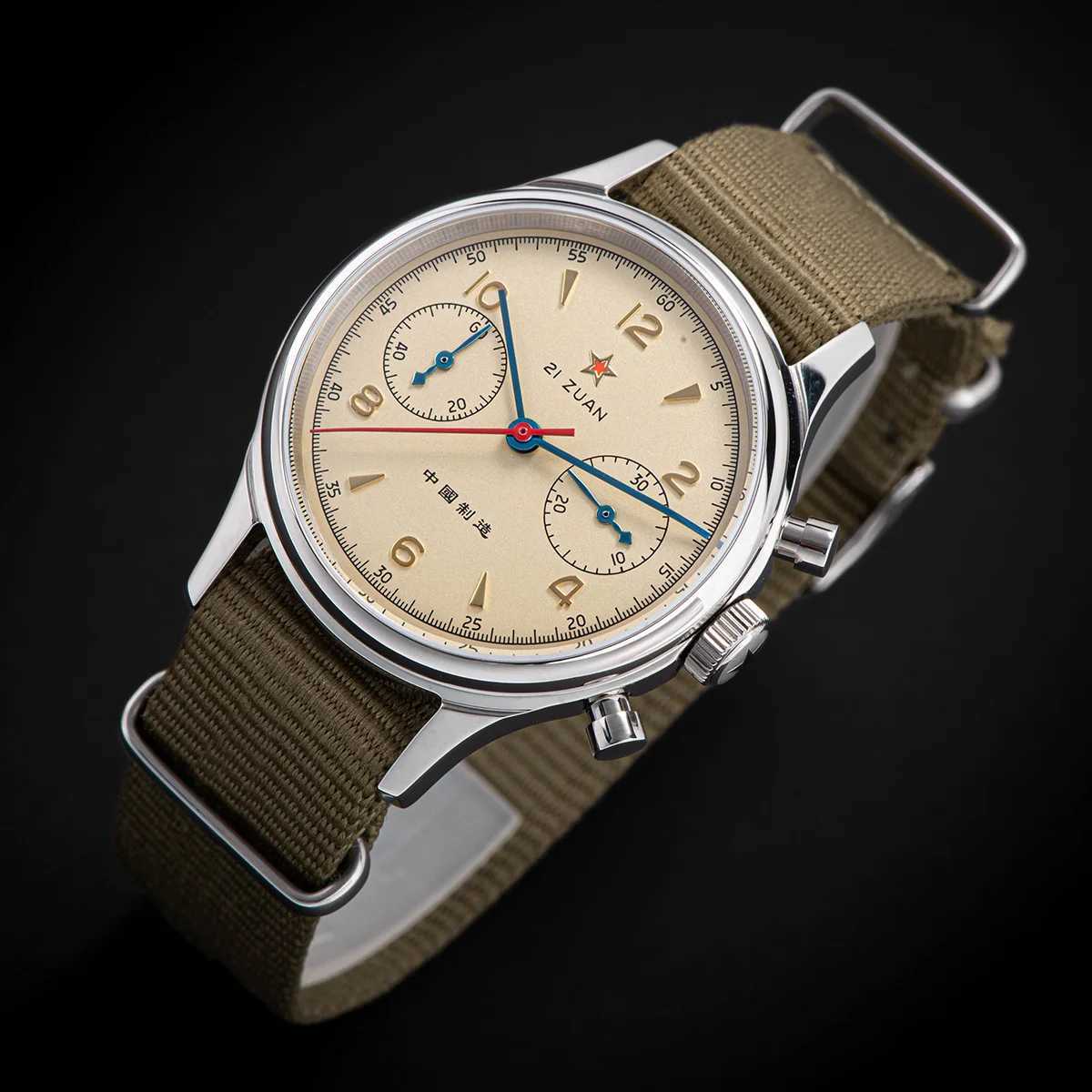 Inne zegarki 38 mm 1963 Męskie Watch Polity Chronograph ST1901 MECHANICAL ORYGINAL Air Force 40 mm Academic Reloj Homer Tianjin Ruch J240226