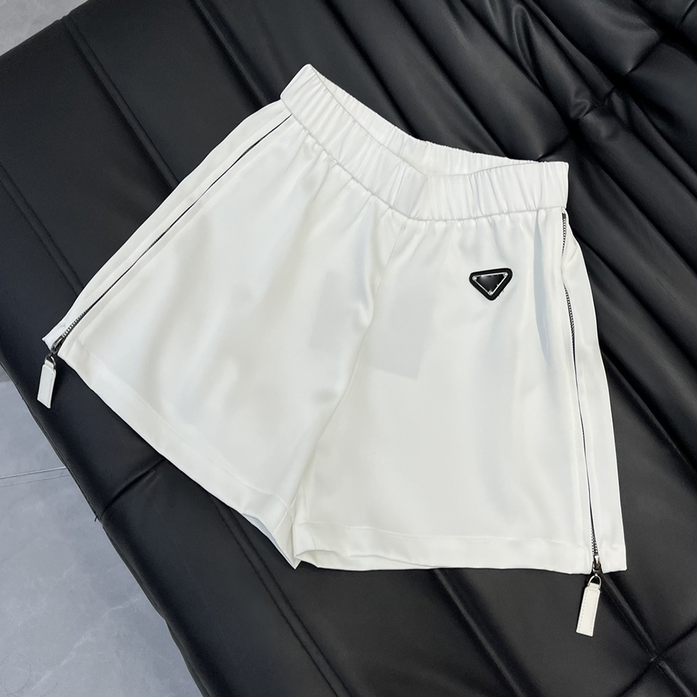 Designer Women's Shorts Classic Metal Triangle Label Recycled Nylon Fabric Adjustable Side Zip Summer Women's Drawstring Sports Shorts