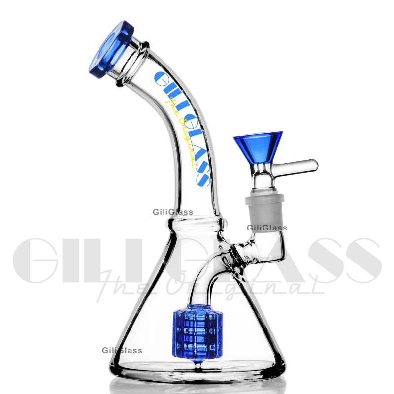 Glazen beker Dab Rig Bong Heady Bongs Mini Waterpijp Dikke booreilanden wax roken waterpijp Bowl waskolf honingraat paarse pijpen kwarts banger