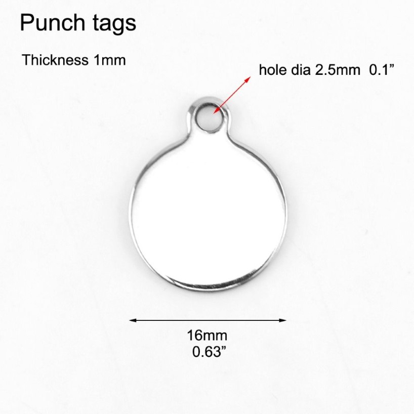 16mm Stainless Steel Stamping Circle Tag Charm For Jewelry Metal Stamping Blanks Round Dog Tags Personalised Whole 1309q