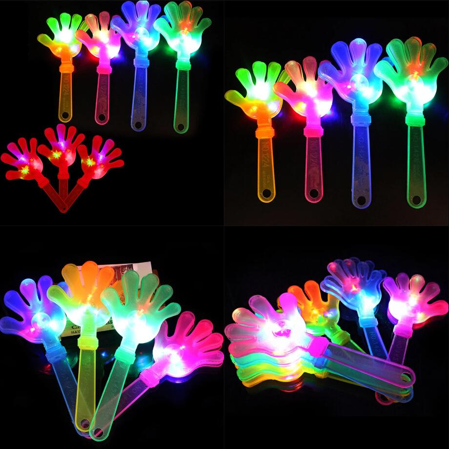 تصفيق توهج الدعائم LED LED Clap Hands Palms Shoot Kids Light Up Tuy Rattle Halloween Birthday Party Supplies