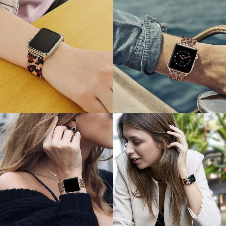 Apple WatchのチェーンFHX54BDバンド3844mmステンレススチールメッシュメタルミラネーゼループ交換バンドIWATCH 6/5/4/3/2