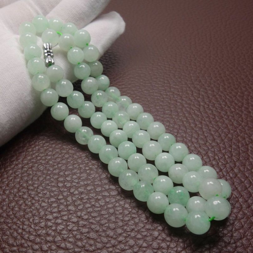 Collier de perles d'émeraude verte de 10mm, bijoux en Jade, amulette de jadéite, à la mode, charme 100% naturel, cadeaux pour femmes et hommes Q0531257h