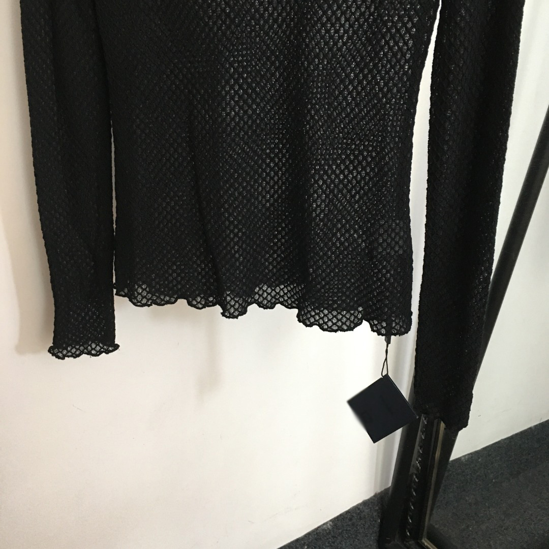 Бесплатная доставка 2024, черные прозрачные женские футболки, дизайнерское нижнее белье с длинными рукавами и треугольными кристаллами, женское нижнее белье 22689