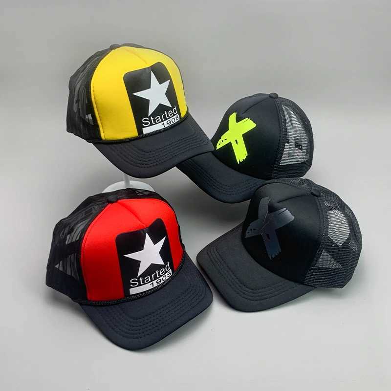 Boll Caps New Ins Star Cross Kpop Mens Hip-Hop Baseball Cap Cotton Streetwear High Hat Justerbar Fashionable Sports Cap J240226