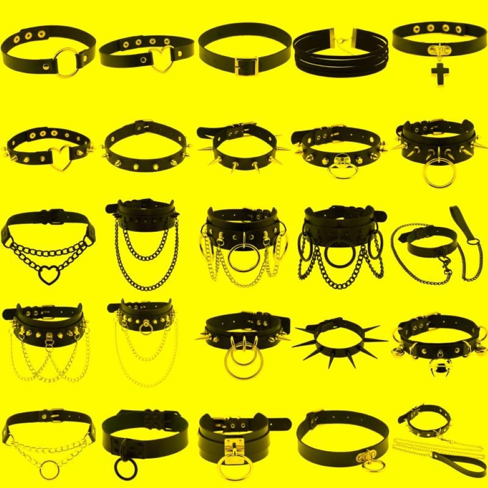 Chokers Sexy Punk Egirl Choker Kraag Lederen Bondage Cosplay Goth Sieraden Vrouwen Gothic Mannelijke Ketting Harajuku AccessoriesChokers268I