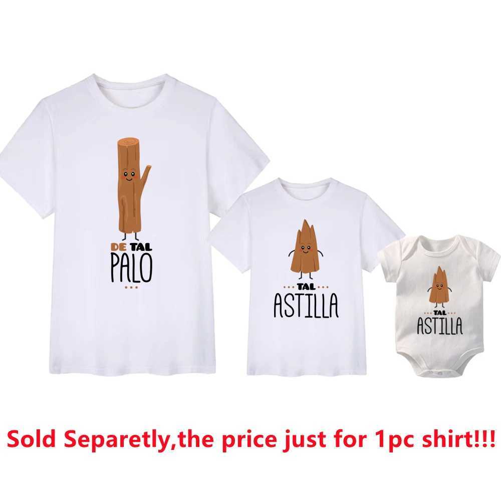 Familj matchande kläder roliga familj matchande skjortor de tal palo tal astilla t-shirts pappa och pojkar flickor tees baby rompers fathers day outfits gåvor