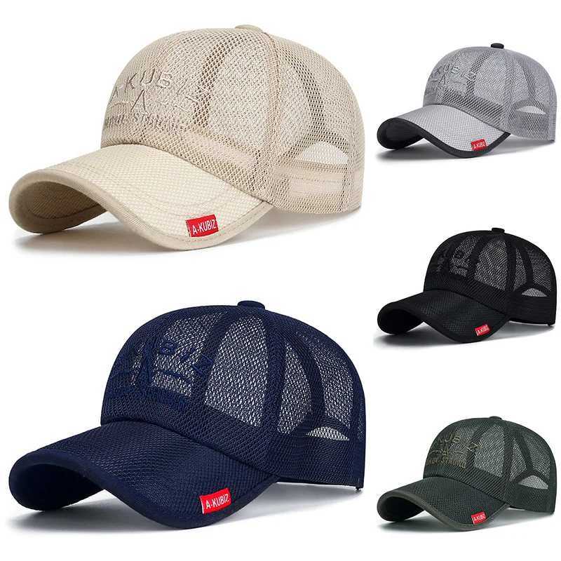 Casquettes de baseball Vente en gros de casquettes de baseball d'été en maille à séchage rapide pour hommes et femmes, chapeaux de soleil réglables à la mode, casquettes respirantes décontractées, chapeaux d'extérieur J240226