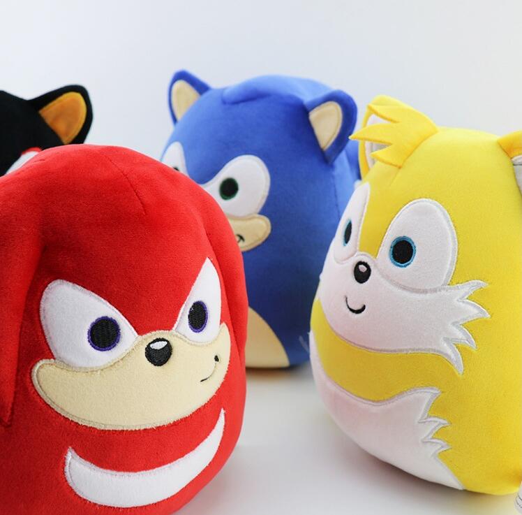 Nuovo cuscino giocattolo bicchiere super Sony riccio rotondo in peluche Sonic