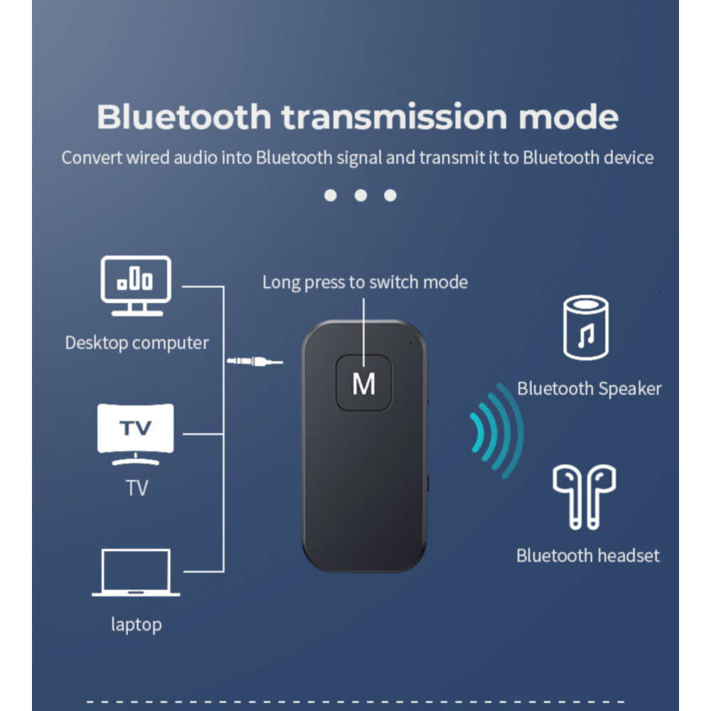 5.1 New Car Music Receiver, Transmitter, 2-in-1 Bluetooth Hands-free Call Collar New